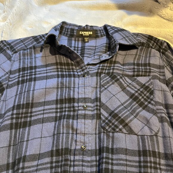 EXPRESS Boyfriend Flannel - Picture 2 of 5